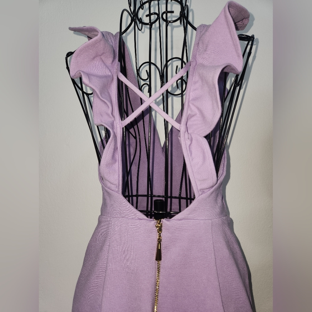 Elegant Lavander Ruffle Dress - Picture 4 of 5